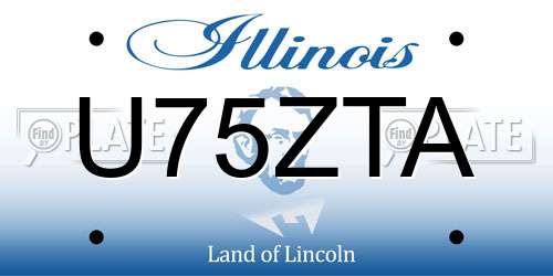 U75ZTA Illinois License Plate
