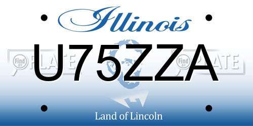 U75ZZA Illinois License Plate