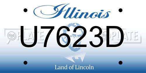 U7623D Illinois License Plate