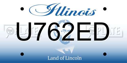 U762ED Illinois License Plate