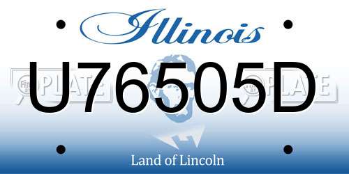 U76505D Illinois License Plate