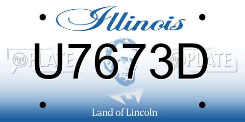 U7673D Illinois License Plate