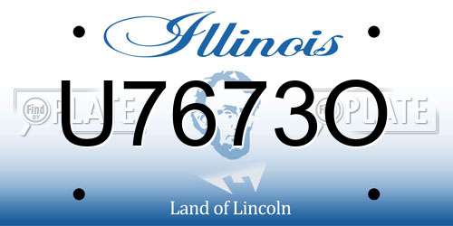 U7673O Illinois License Plate