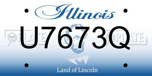 U7673Q Illinois License Plate
