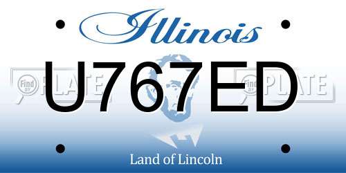 U767ED Illinois License Plate