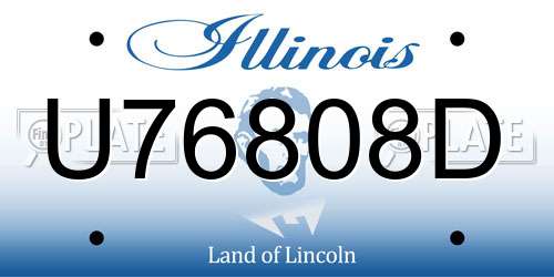 U76808D Illinois License Plate