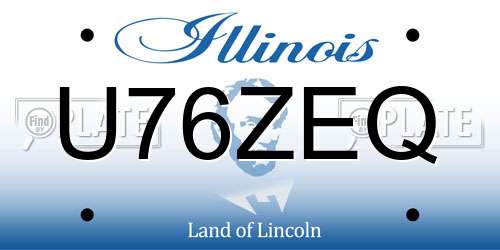 U76ZEQ Illinois License Plate