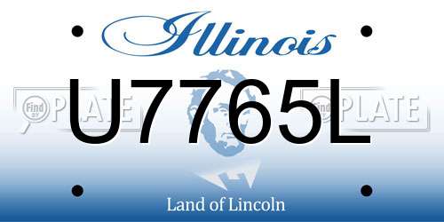 U7765L Illinois License Plate