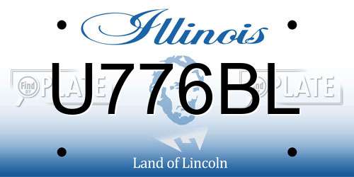 U776BL Illinois License Plate
