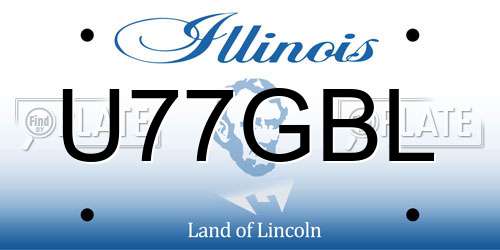 U77GBL Illinois License Plate