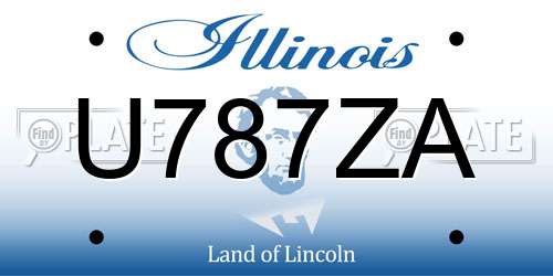 U787ZA Illinois License Plate