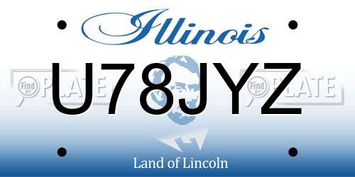 U78JYZ Illinois License Plate