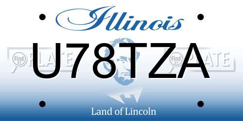 U78TZA Illinois License Plate