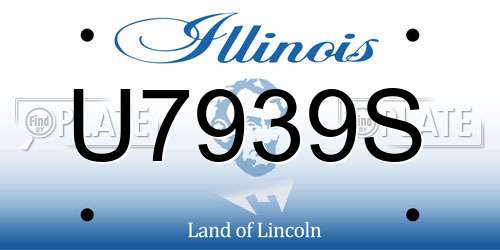 U7939S Illinois License Plate