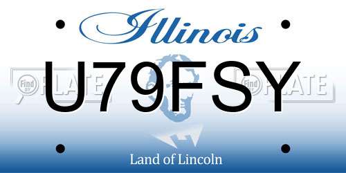 U79FSY Illinois License Plate