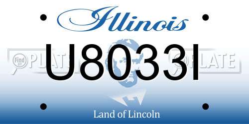 U8033I Illinois License Plate
