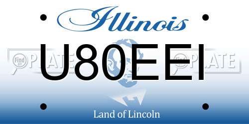 U80EEI Illinois License Plate