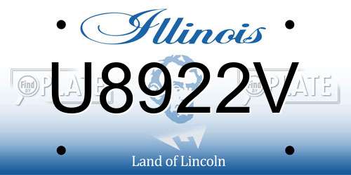 U8922V Illinois License Plate