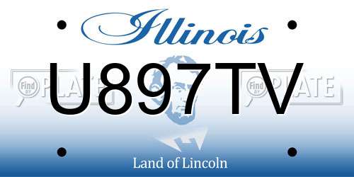 U897TV Illinois License Plate