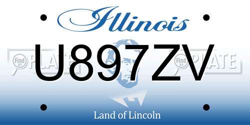U897ZV Illinois License Plate
