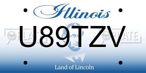 U89TZV Illinois License Plate
