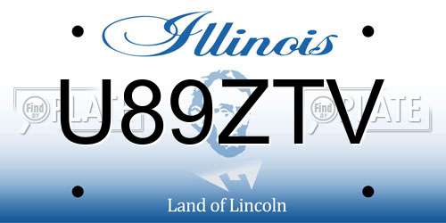 U89ZTV Illinois License Plate