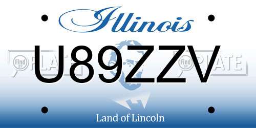 U89ZZV Illinois License Plate
