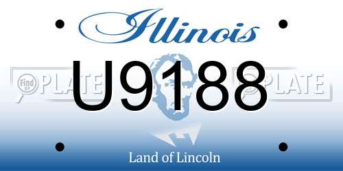 U9188 Illinois License Plate