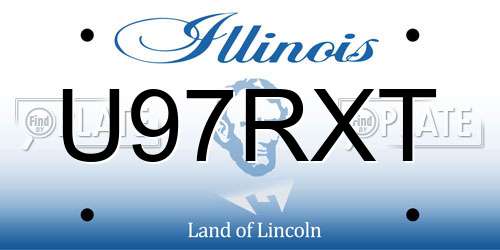 U97RXT Illinois License Plate
