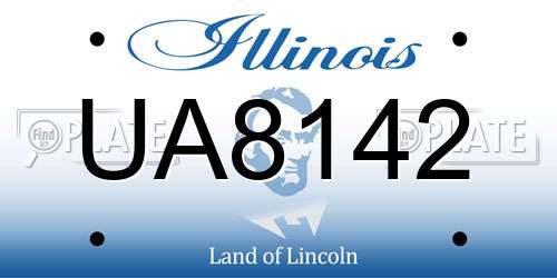 UA8142 Illinois License Plate
