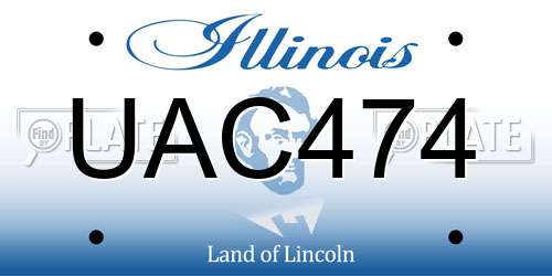 UAC474 Illinois License Plate