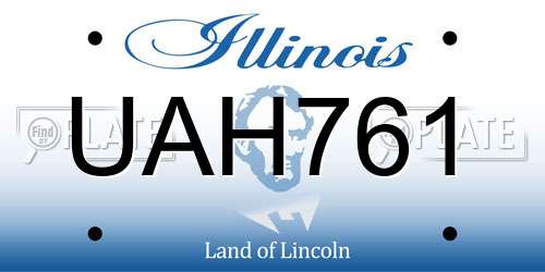 UAH761 Illinois License Plate