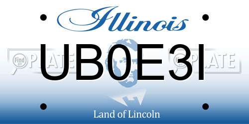 UB0E3I Illinois License Plate