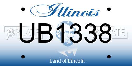 UB1338 Illinois License Plate