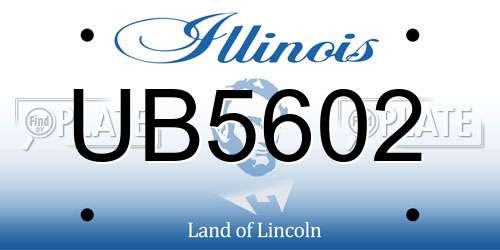 UB5602 Illinois License Plate