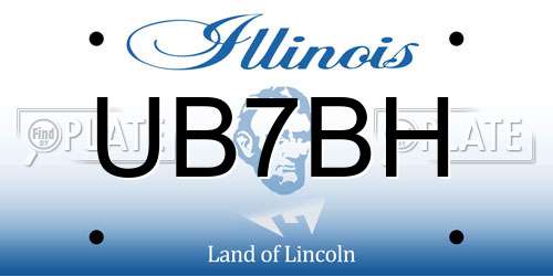 UB7BH Illinois License Plate