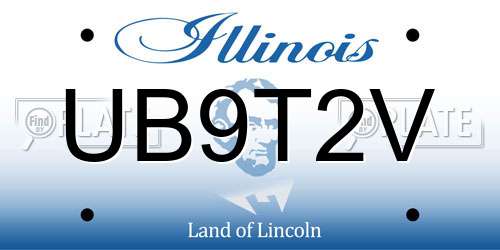 UB9T2V Illinois License Plate