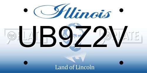 UB9Z2V Illinois License Plate