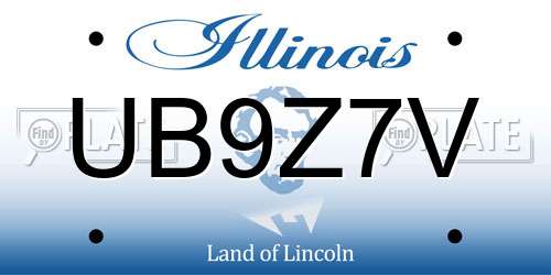 UB9Z7V Illinois License Plate