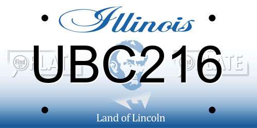 UBC216 Illinois License Plate