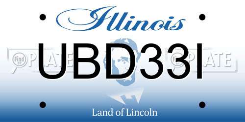 UBD33I Illinois License Plate