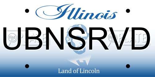 UBNSRVD Illinois License Plate
