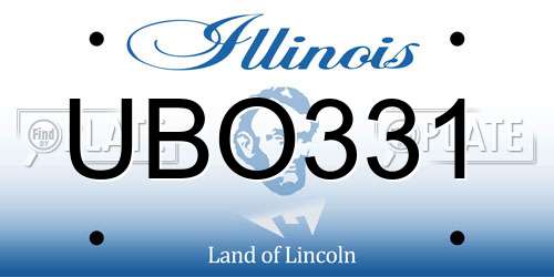 UBO331 Illinois License Plate