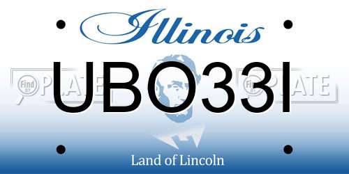 UBO33I Illinois License Plate