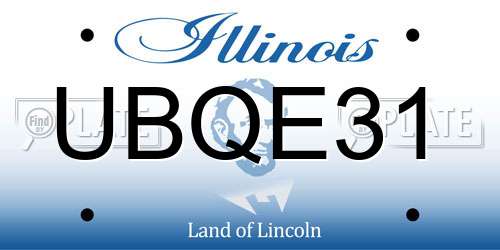 UBQE31 Illinois License Plate