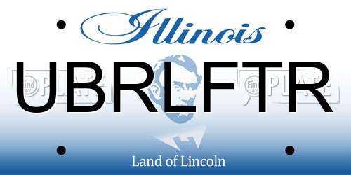 UBRLFTR Illinois License Plate
