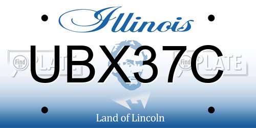 UBX37C Illinois License Plate