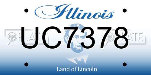 UC7378 Illinois License Plate