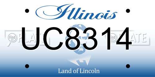 UC8314 Illinois License Plate