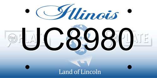 UC8980 Illinois License Plate